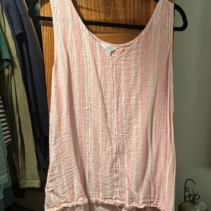 Pink with white stripe tank